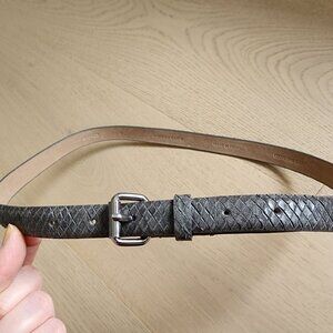 Ann Taylor grey skinny leather belt size S